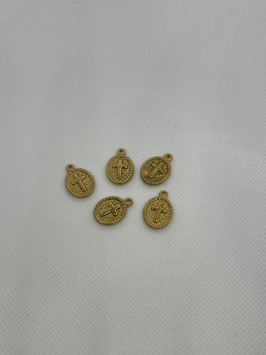 Gold Oval Cross