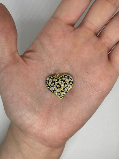 Gold Leopard Heart