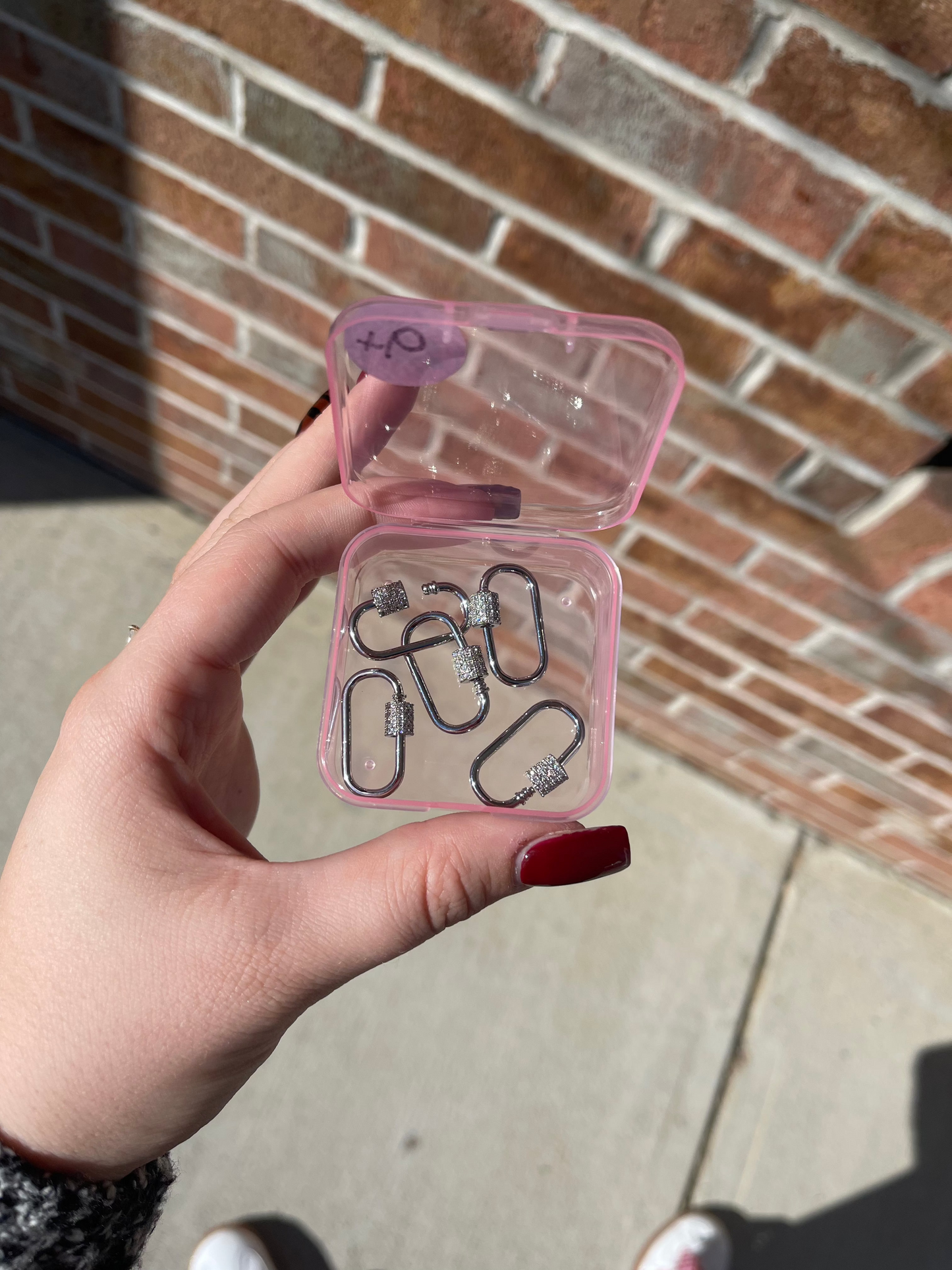 Silver Rhinestone Carabiner