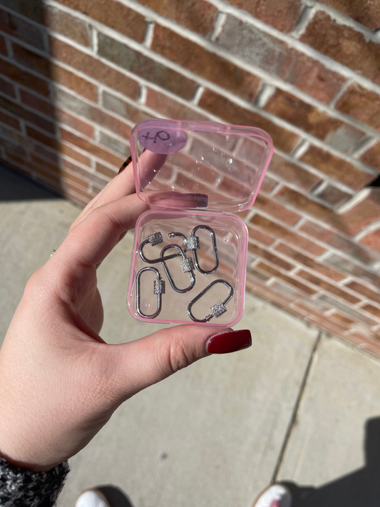 Silver Rhinestone Carabiner