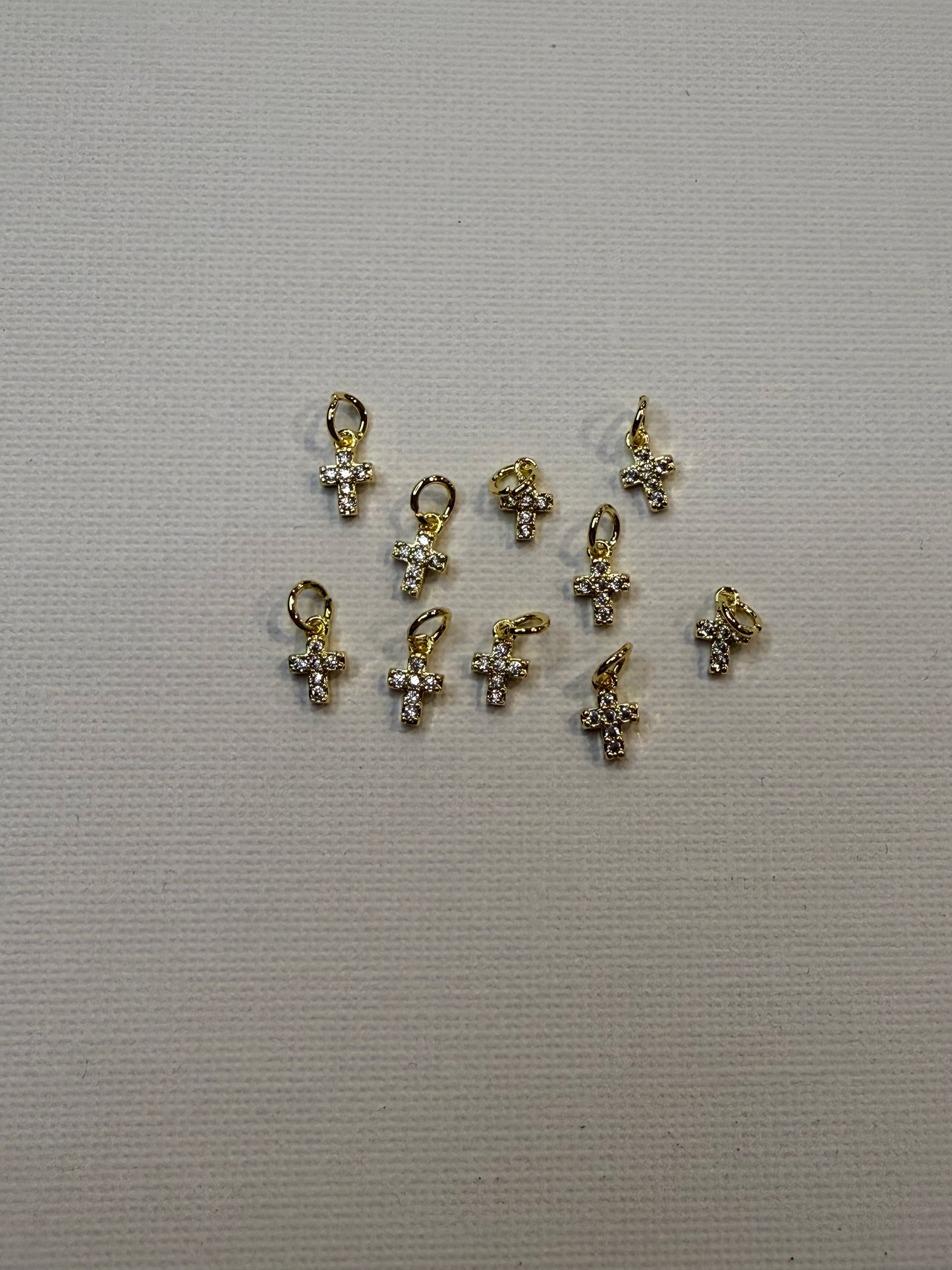 dainty gold rhinestone cross