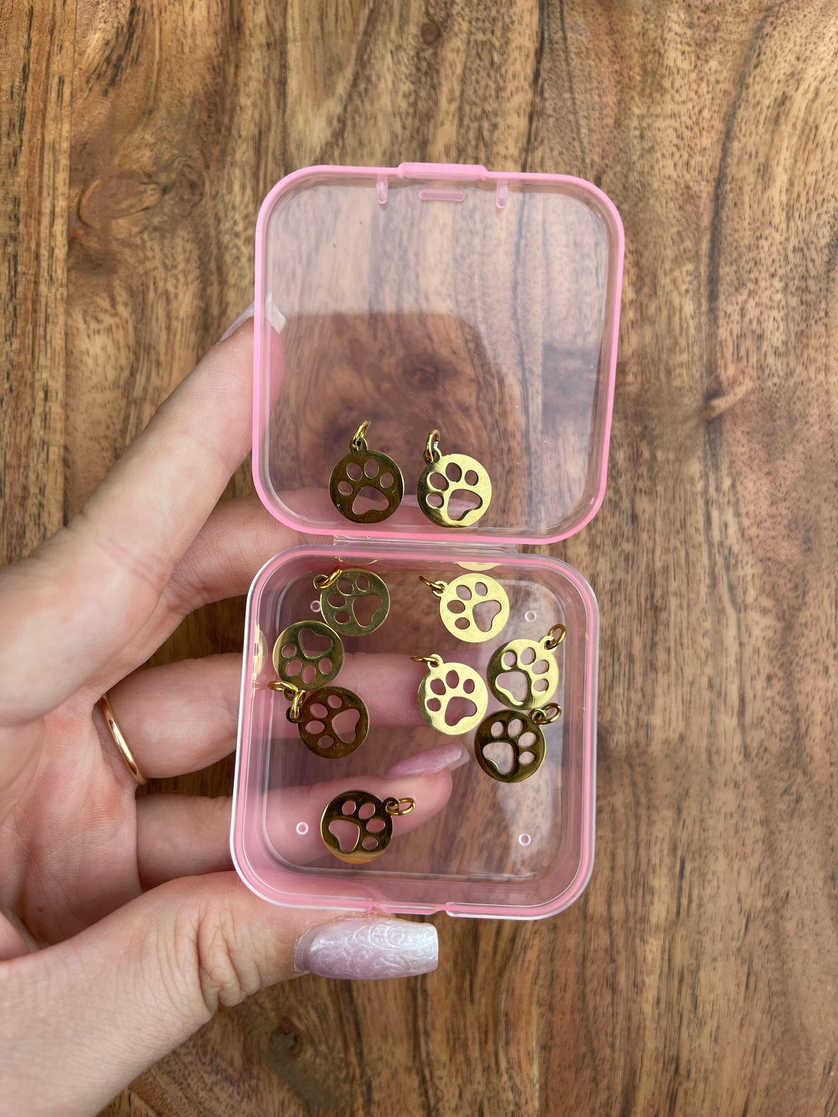 gold paw prints