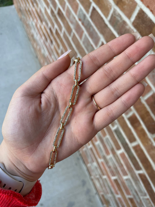 rhinestone paperclip chain
