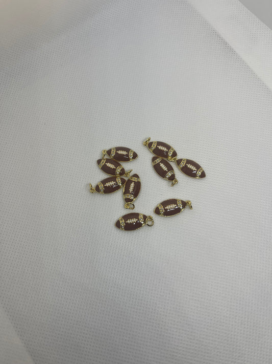 gold rhinestone footballs