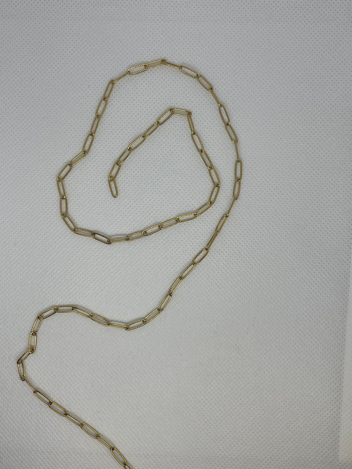 gold textured paperclip chain
