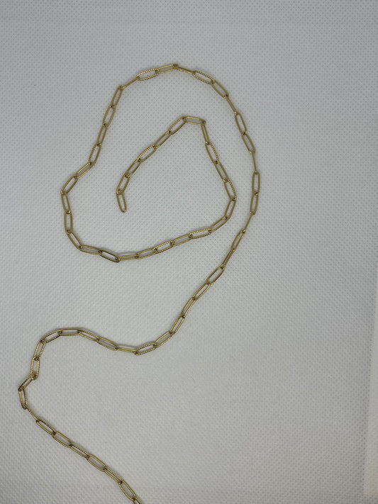gold textured paperclip chain